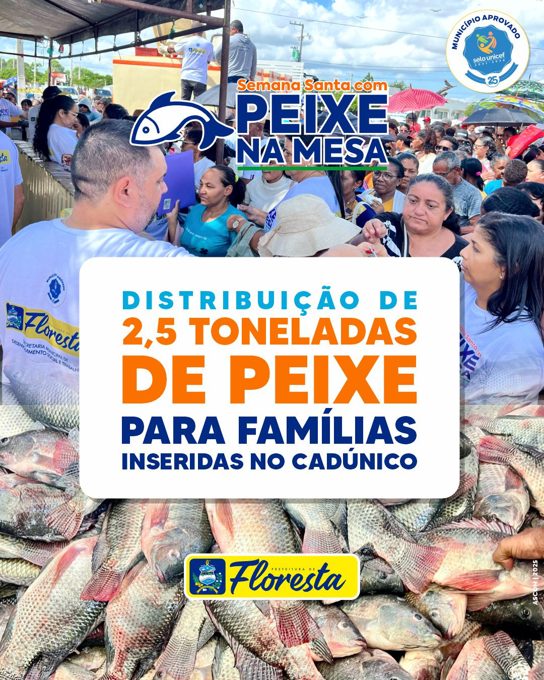 Prefeitura de Floresta distribui 2,5 toneladas de peixe para famílias inseridas no CadÚnico